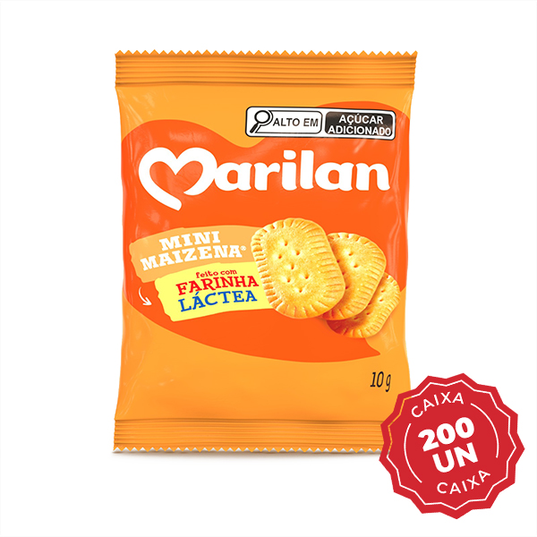 Biscoito Mini Maizena 10g CX 200 UN Marilan