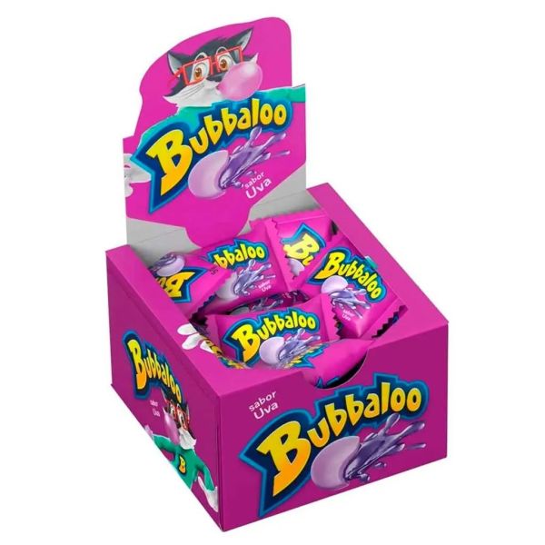 Goma de Mascar Uva 5g Display com 60 UN Bubbaloo