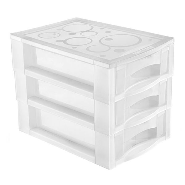 Gaveteiro com 3 Gavetas Cristal P OR81200 1 UN Ordene