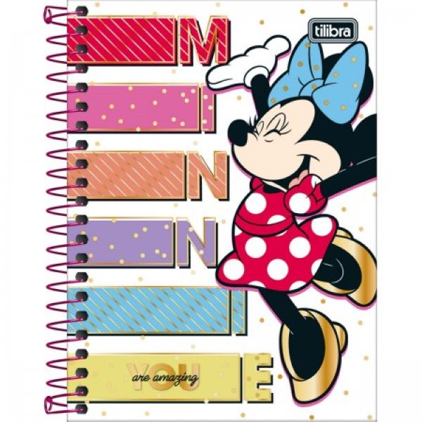 Caderneta Espiral Capa Dura 1/8 80 FL Minnie A 1 UN Tilibra