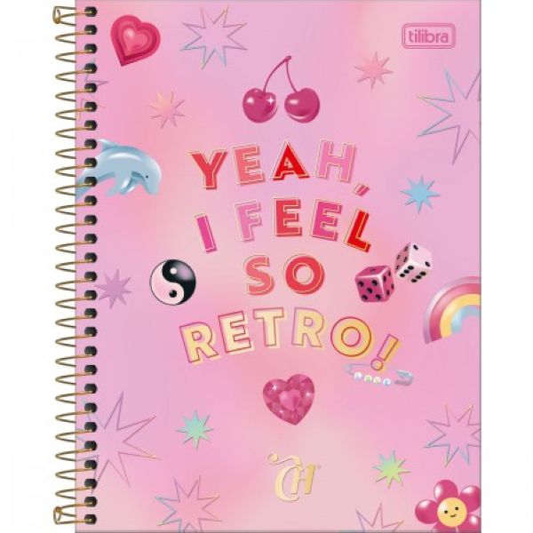 Caderno Colegial Capa Dura 10 Matérias 160 FL Capricho A 1 UN Tilibra