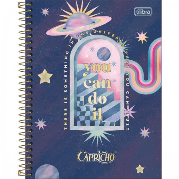 Caderno Colegial Capa Dura 10 Matérias 160 FL Capricho B 1 UN Tilibra