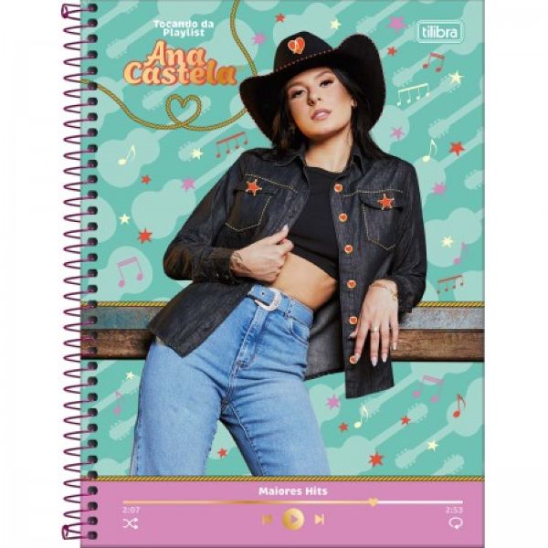 Caderno Universitário Capa Dura 10 Matérias 160 FL Ana Castela C 1 UN