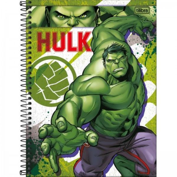 Caderno Universitário Capa Dura 10 Matérias 160 FL Hulk B 1 UN Tilibra