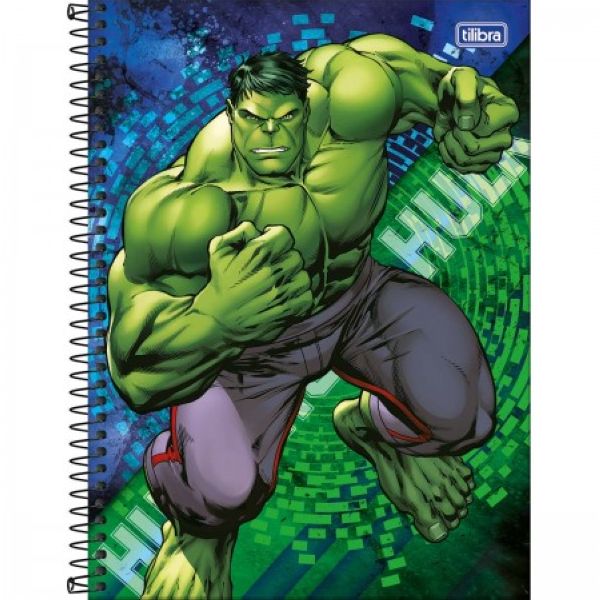 Caderno Universitário Capa Dura 10 Matérias 160 FL Hulk C 1 UN Tilibra