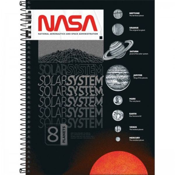 Caderno Universitário Capa Dura 10 Matérias 160 FL Nasa B 1 UN Tilibra