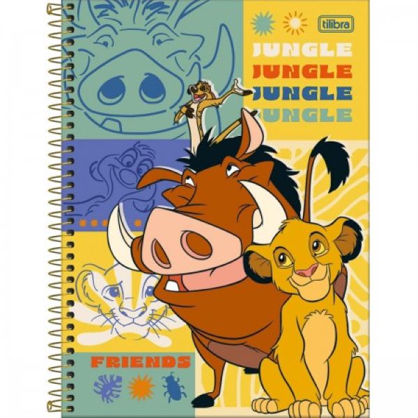 Caderno Universitário Capa Dura 10 Matérias 160 FL O Rei Leão B 1 UN T