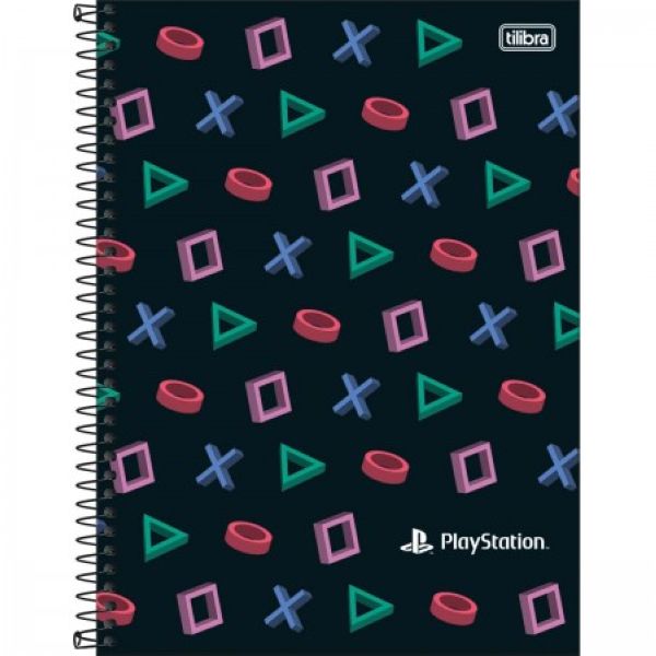 Caderno Universitário Capa Dura 10 Matérias 160 FL Playstation B 1 UN