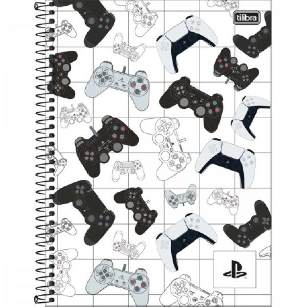 Caderno Universitário Capa Dura 10 Matérias 160 FL Playstation C 1 UN
