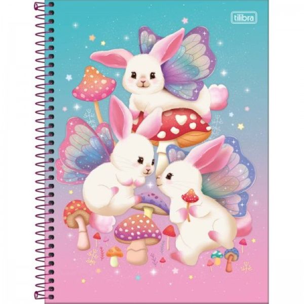 Caderno Universitário Capa Dura 1 Matéria 80 FL Bunnyfly D 1 UN Tilibr