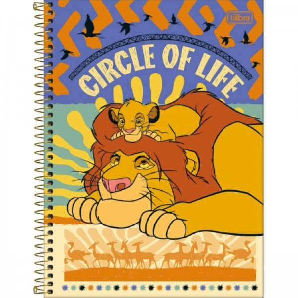 Caderno Universitário Capa Dura 1 Matéria 80 FL O Rei Leão A 1 UN Tili