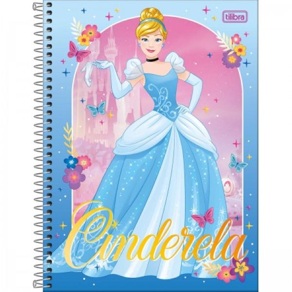 Caderno Universitário Capa Dura 1 Matéria 80 FL Princesas A 1 UN Tilib