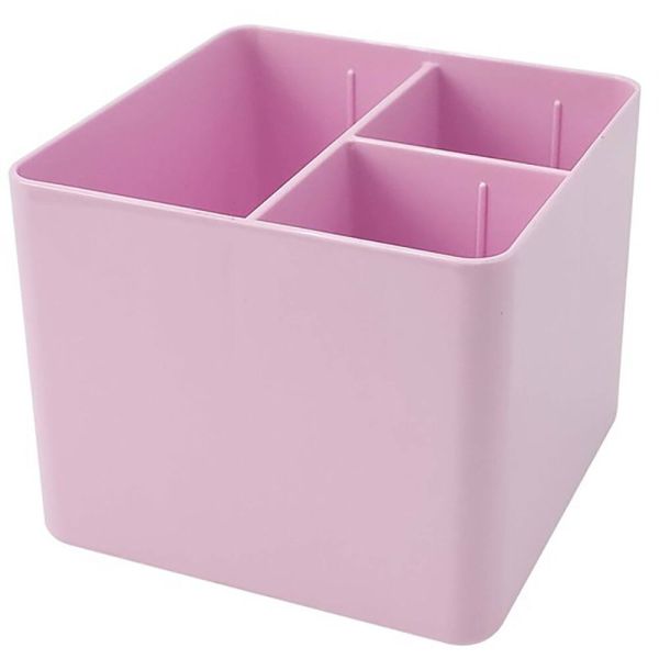 Porta Lápis e Objetos Rosa com 3 Divisórias 1 UN Dello