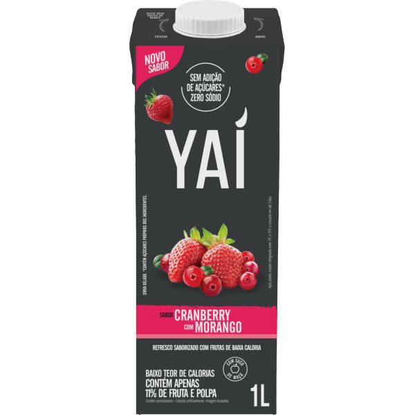 Suco de  Cranberry e Morango 1L YAI