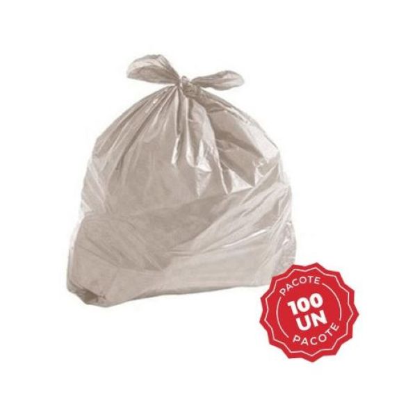 Saco de Lixo Reforçado Transparente 300L 100 UN Plastjoia