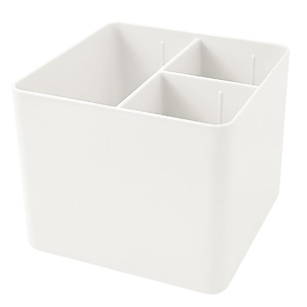 Porta Lápis e Objetos Branco Jasmim com 3 Divisórias 1 UN Dello