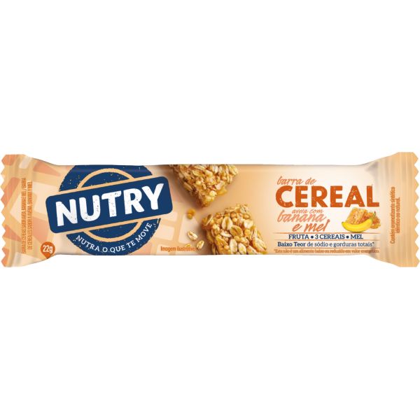 Barra de Cereal Banana Aveia e Mel 22g 1 UN Nutry