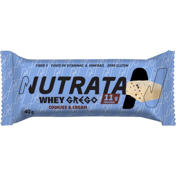 Barra de Proteína Whey Grego Sem Glúten Cookies N Cream 40g 1 UN Nutra