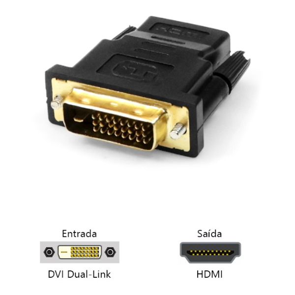 Adaptador DVI/HDMI ADP-DVIHDMI10BK 1 UN Plus Cabe