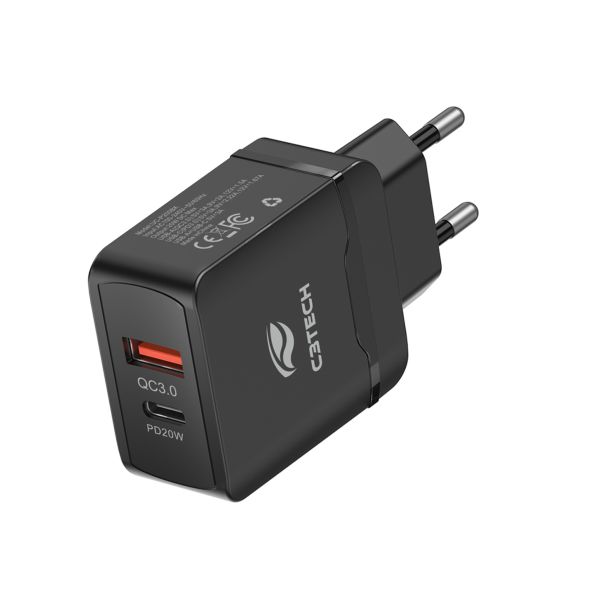 Carregador de Parede USB AC Universal UC-P200BK Preto 1 UN C3Tech