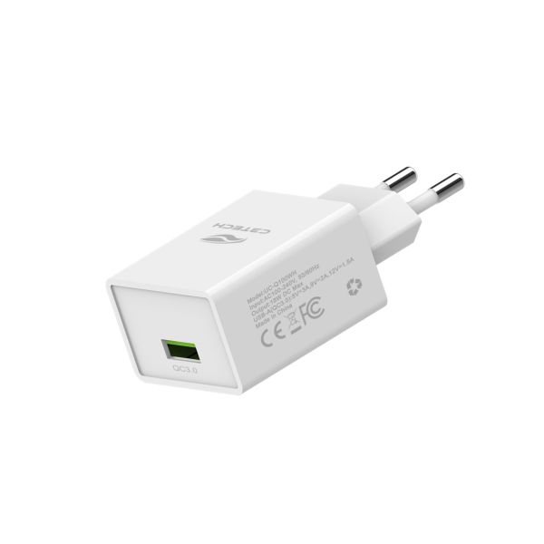 Carregador de Parede USB AC Universal UC-Q100WH Branco 1 UN C3Tech