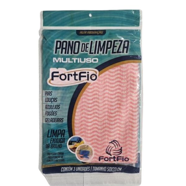 Pano Multiuso Vermelho PT 3 UN FortFio