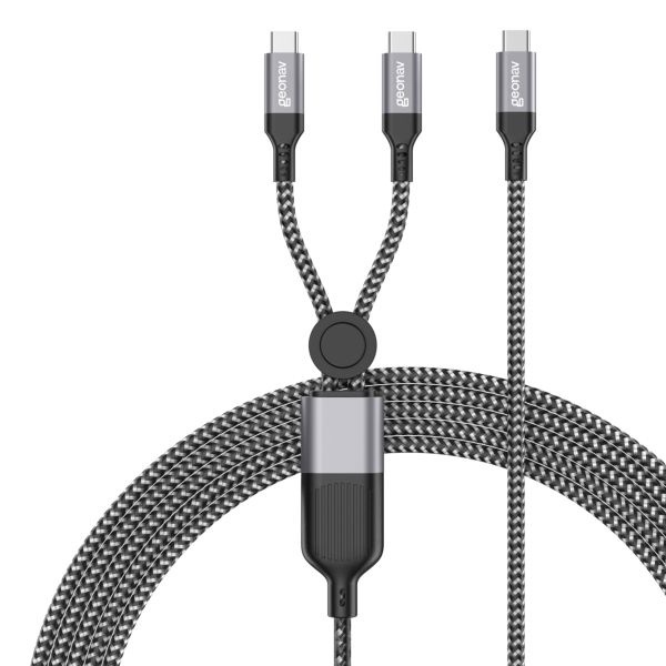 Cabo Dual USB-C para 2 USB-C 1,5m UCC08M Cinza 1 UN Geonav
