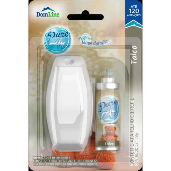 Odorizador de Ambiente Aparelho e Refil 12ml Talco 1 UN Puro Ar