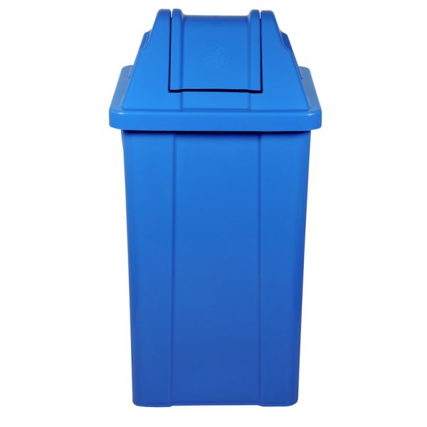 Lixeira Plástica Quadrada Azul com Tampa Vai-Vem 25L 1 UN JSN