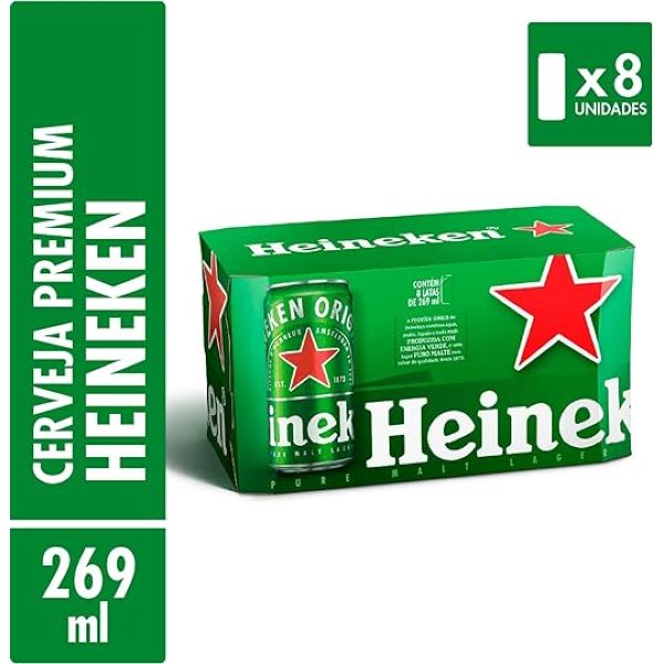 Cerveja Lata 269ml FD 8 UN Heineken