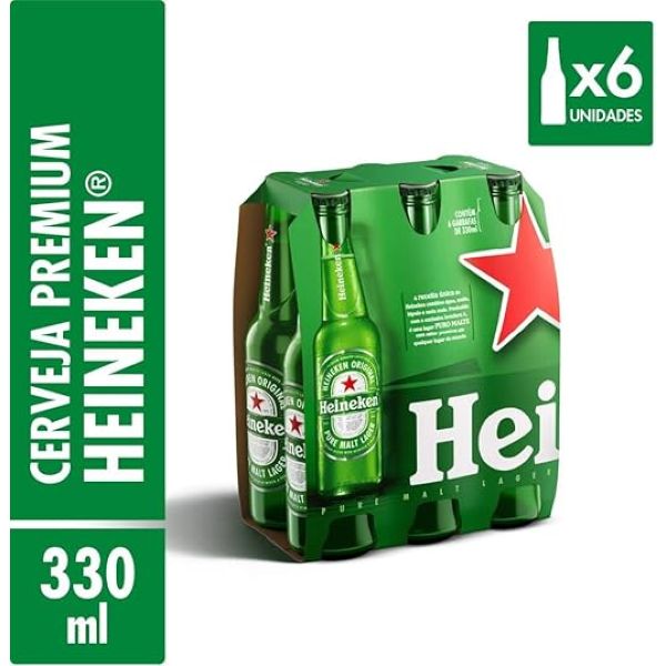 Cerveja Long Neck 330ml Pack 6 UN Heineken