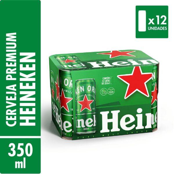 Cerveja Lata 350ml 12 UN Heineken