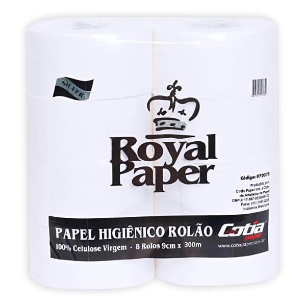 Papel Higiênico Folha Simples 500m PT 8 RL Royal Paper