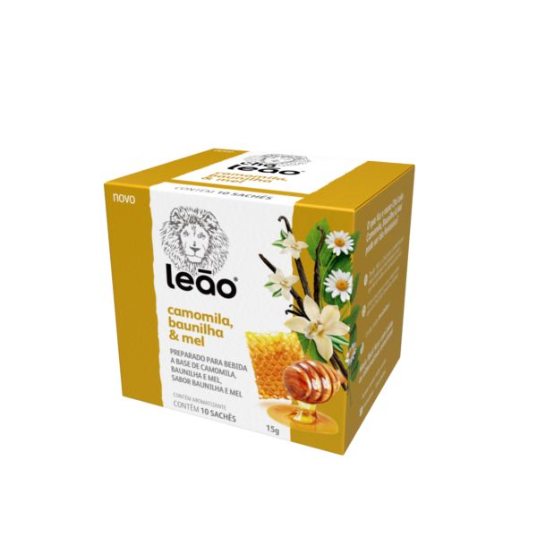 Chá de Camomila, Baunilha e Mel Sachês de 1g CX 10 UN Leão