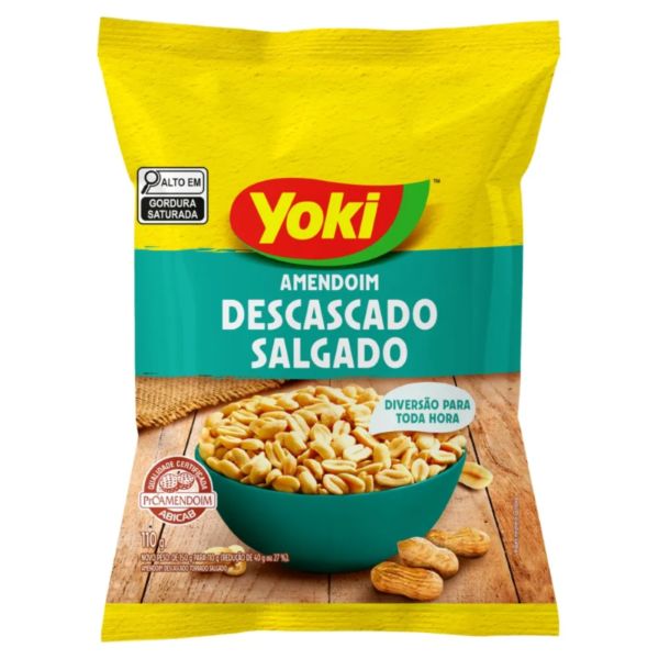 Amendoim  Descascado Salgado 110g 1 UN  Yoki