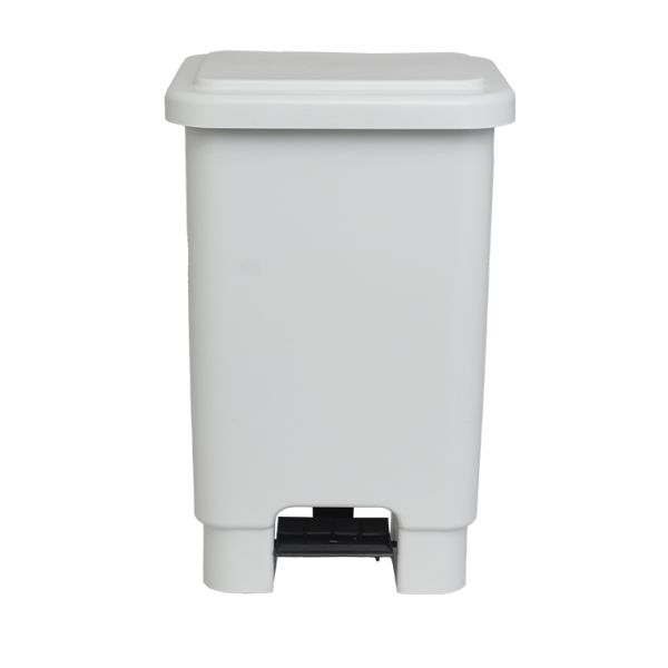 Lixeira Retangular com Pedal 50L Branco 1 UN Lar Plásticos