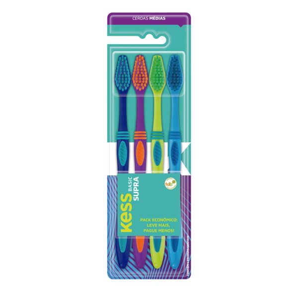 Kit de Escovas Dentais Basic Supra 4 UN Kess