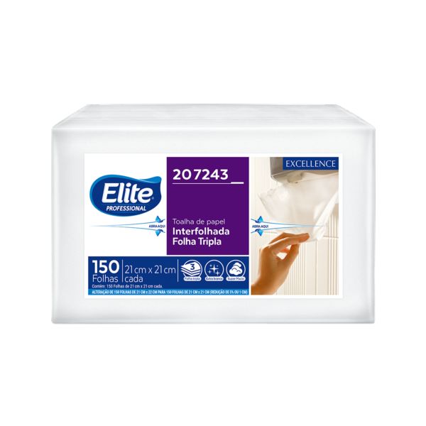 Papel Toalha Interfolha Folha Tripla PT 150 FL Elite
