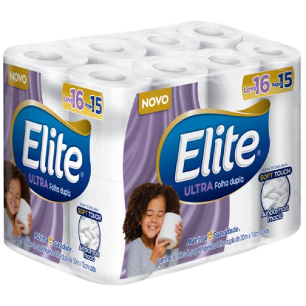 Papel Higiênico Folha Dupla 30m Branco Promocional Leve 16 Pague 15 RL Elite