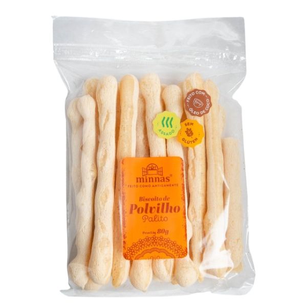 Biscoito de Polvilho Palito Óleo de Coco 80g 1 UN Minnas