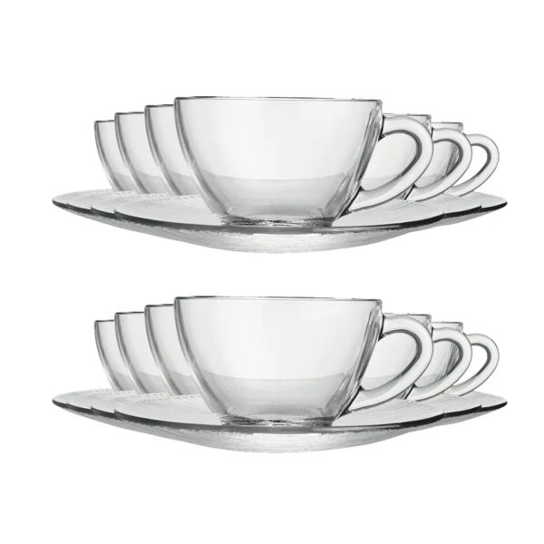 Conjunto de Xicaras Chá Diamante 240ML 24PC (12 xícaras + 12 pires) Nadir