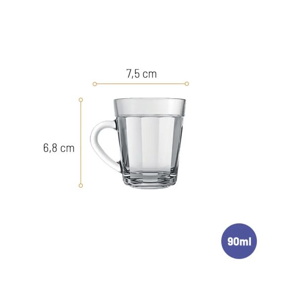 Jogo Xicara Americana Nadir Café Espresso 90ml 12 Peças