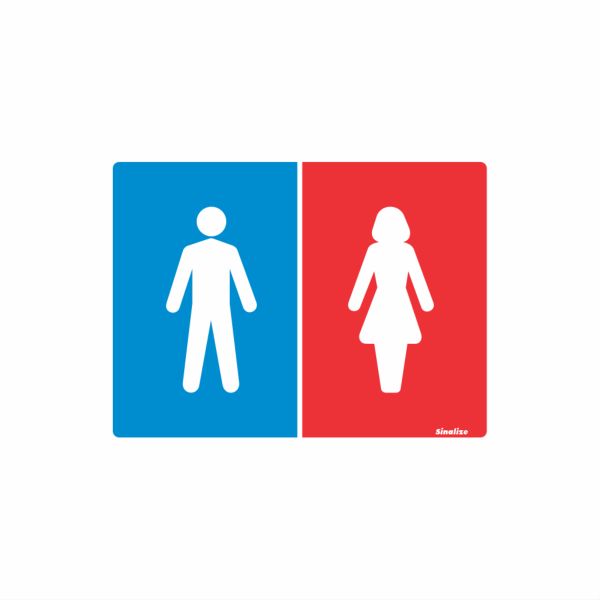 Placa PE 15x20 Feminino/Masculino 1 UN Sinalize