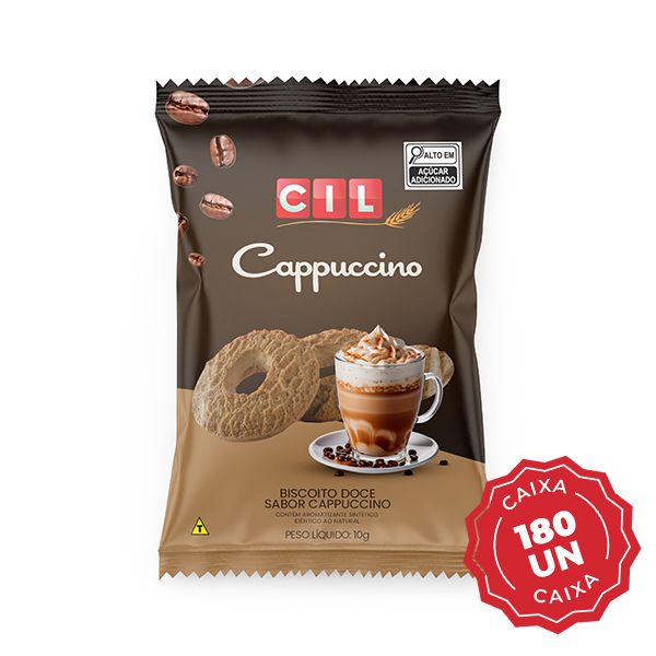 Biscoito Doce Cappuccino Caixa 180UN 10G Cil