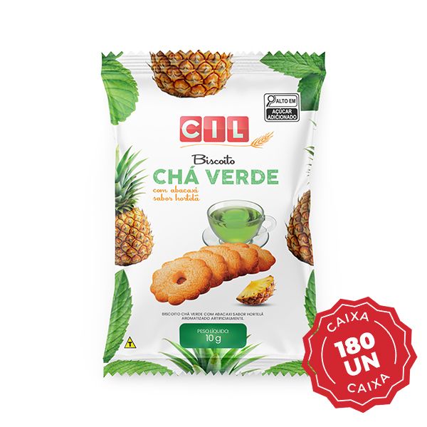 Biscoito Doce Chá Verde Caixa 180UN 10G Cil