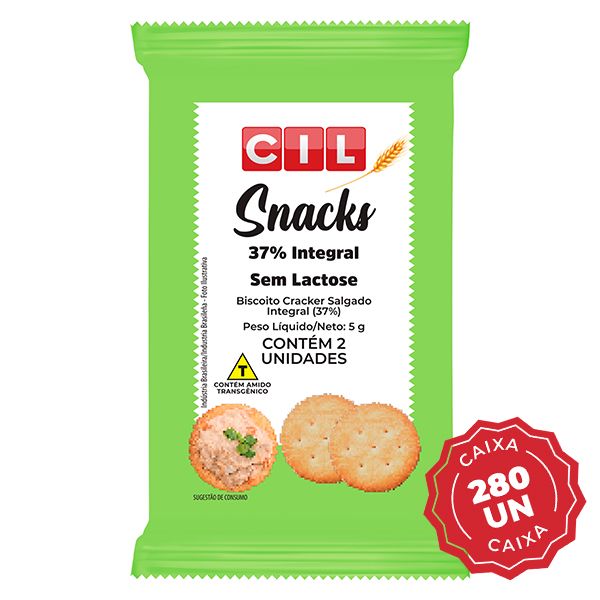 Biscoito Salgado Integral Caixa 280UN 5g Cil
