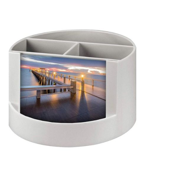 Organizador de Mesa com 4 Divisórias Branco 1 UN Acrimet