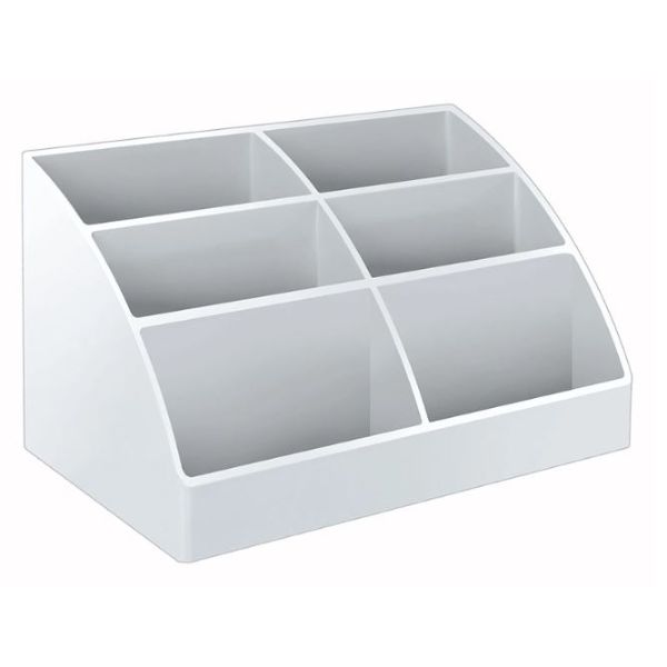 Organizador de Mesa com 6 Divisórias Branco 1 UN Acrimet