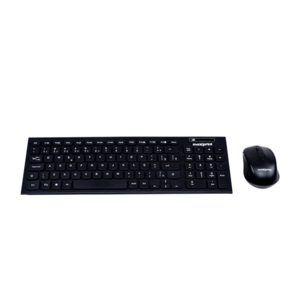 Kit Teclado e Mouse Preto sem Fio 1 UN Maxprint