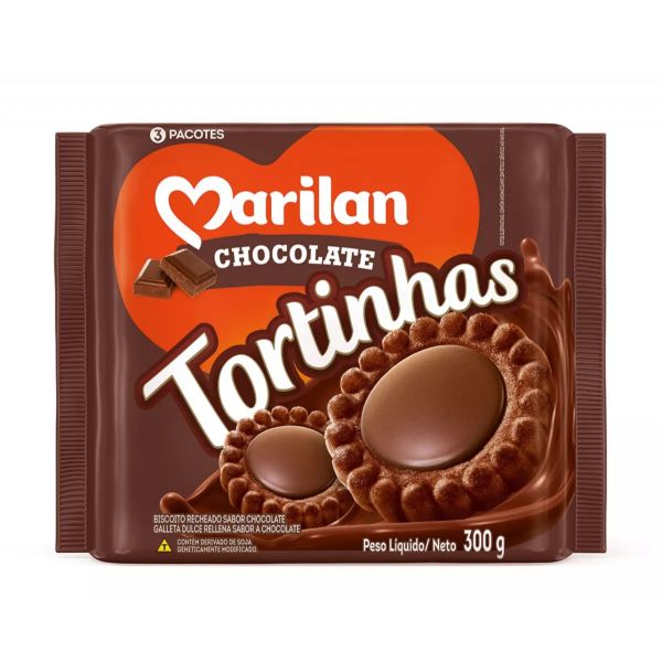 Biscoito Tortinha Chocolate 300g 1 UN Marilan